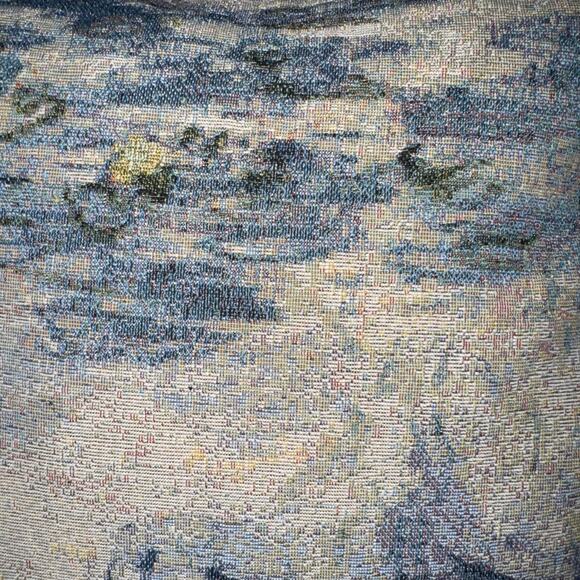 Tapestry Decorative Pillow Blue/Tan World Traveler Collection NWT 16" - Picture 2 of 5